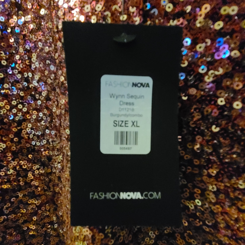 Maroon Gold Sequence Cocktail dress